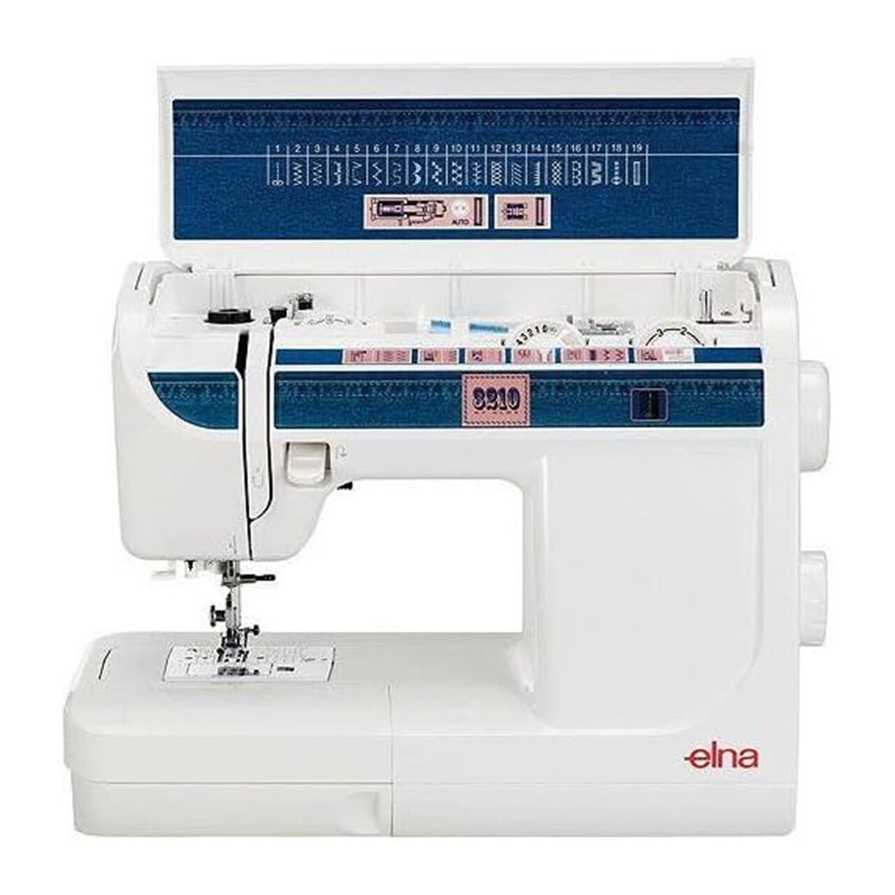 Elna 3210 Jeans Mechanical Sewing Machine 19 Stitches and Free Arm with Table